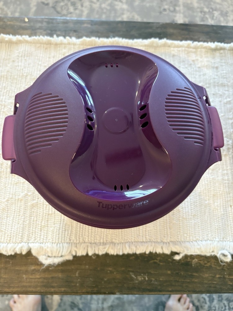 Tupperware Microwave Rice Maker Steamer Purple Complete w Insert Lid Manual