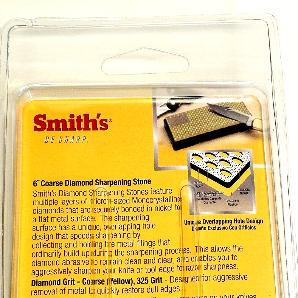 Smith's Diamond Bench Stone 6" Coarse 325 Grit w/ Micro-Tool Sharpening Pad DBSC