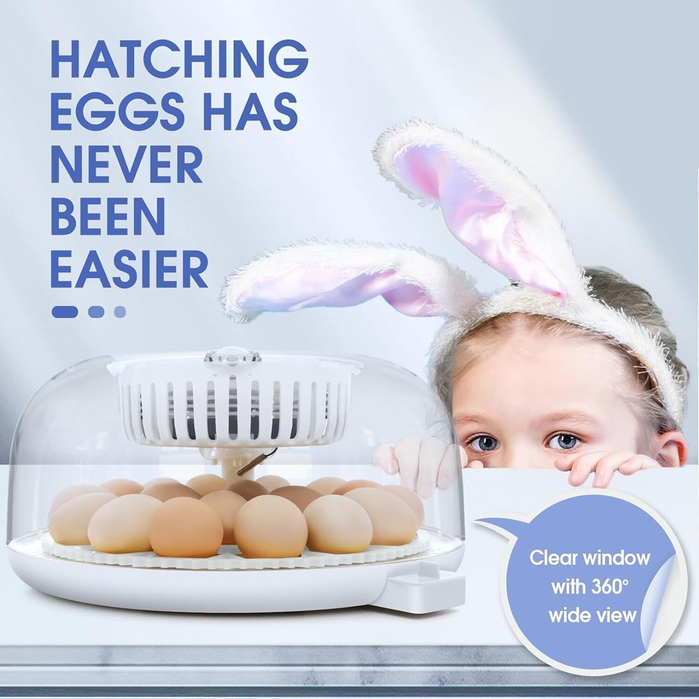 18 Egg Poultry Incubator for Hatching Eggs Chick Automatic Turning &Stop Display