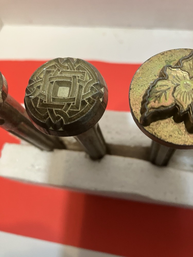 Vintage 7 Leather Tool Stamps Basic Tool USA