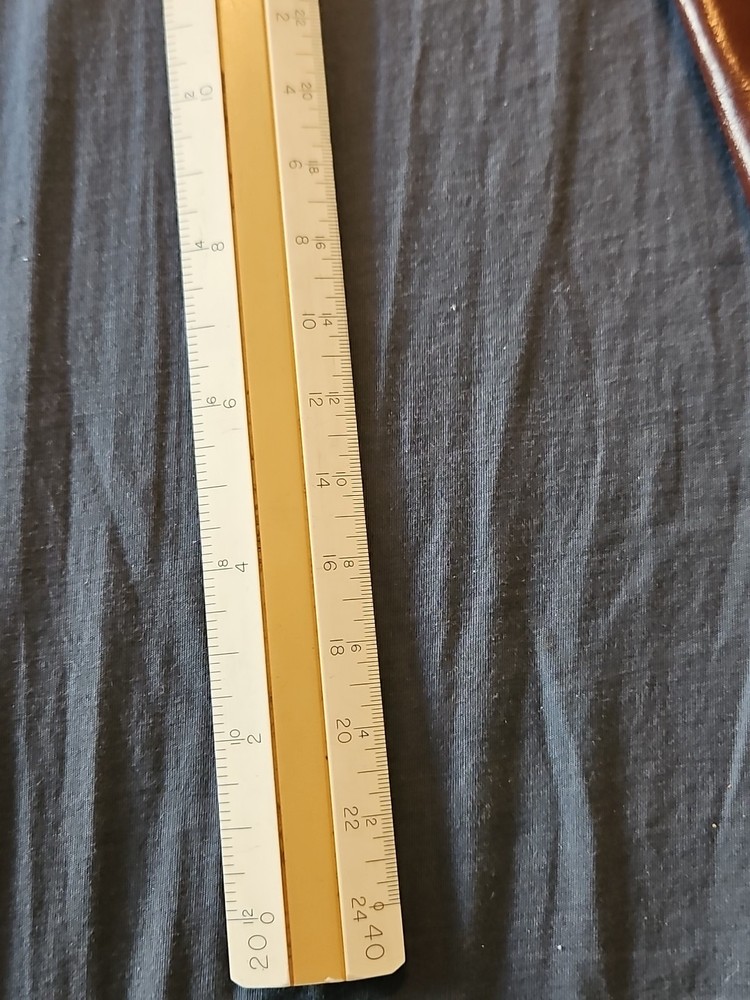 2 POST 1266m, 1444 DRAFTING RULER - IN LEATHER CASES