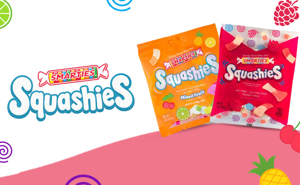 Squashies Fo Gummy Candies - Raspberry & Cre Flavored -