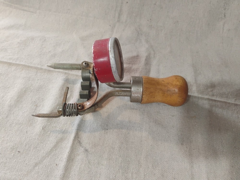 Vintage Handheld Battery Cell Tester With Wooden Handle Untested