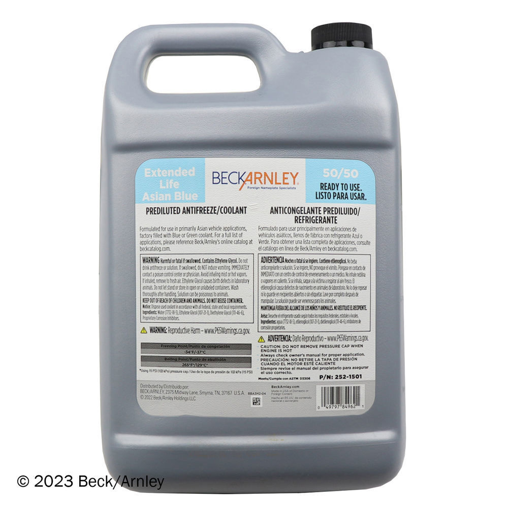 Engine Coolant / Antifreeze Beck/Arnley 252-1501