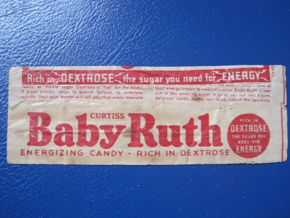 RARE ! Vintage Baby Ruth Candy Bar Wrapper, 1 cent