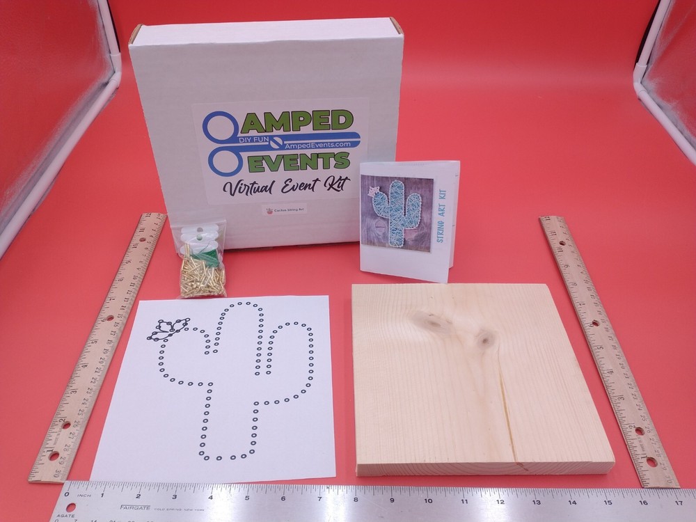 DIY 'Amped Events' Virtual Event Kit. 'Cactus String Art'. #1408