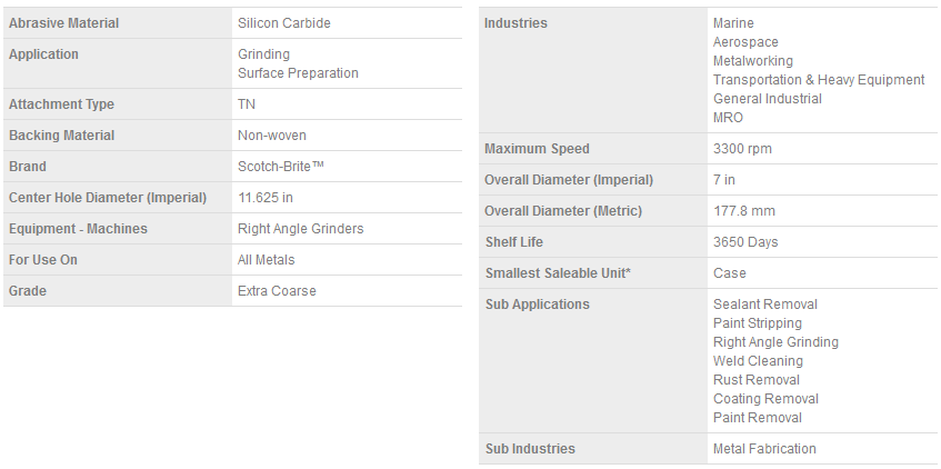 3M 33196 Scotch Brite Discs 7” TN Quick Change