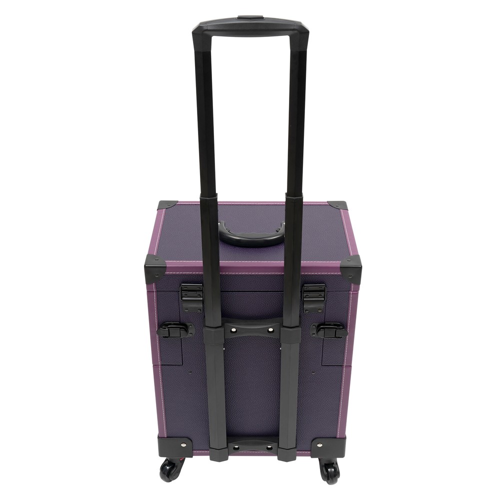Modern Rolling Makeup Train Case Trolley Cosmetic Organizer Box with Mirror