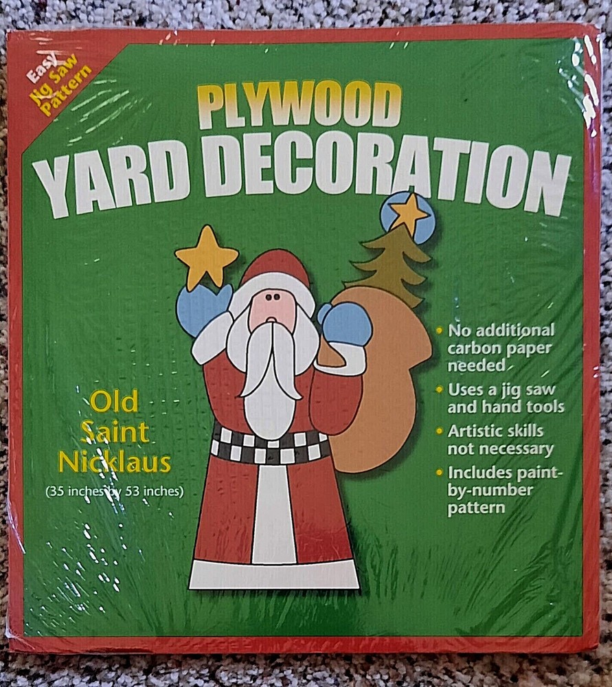 YARD ART  Wood Craft Pattern Old Saint Nicklaus Easy Jig Saw