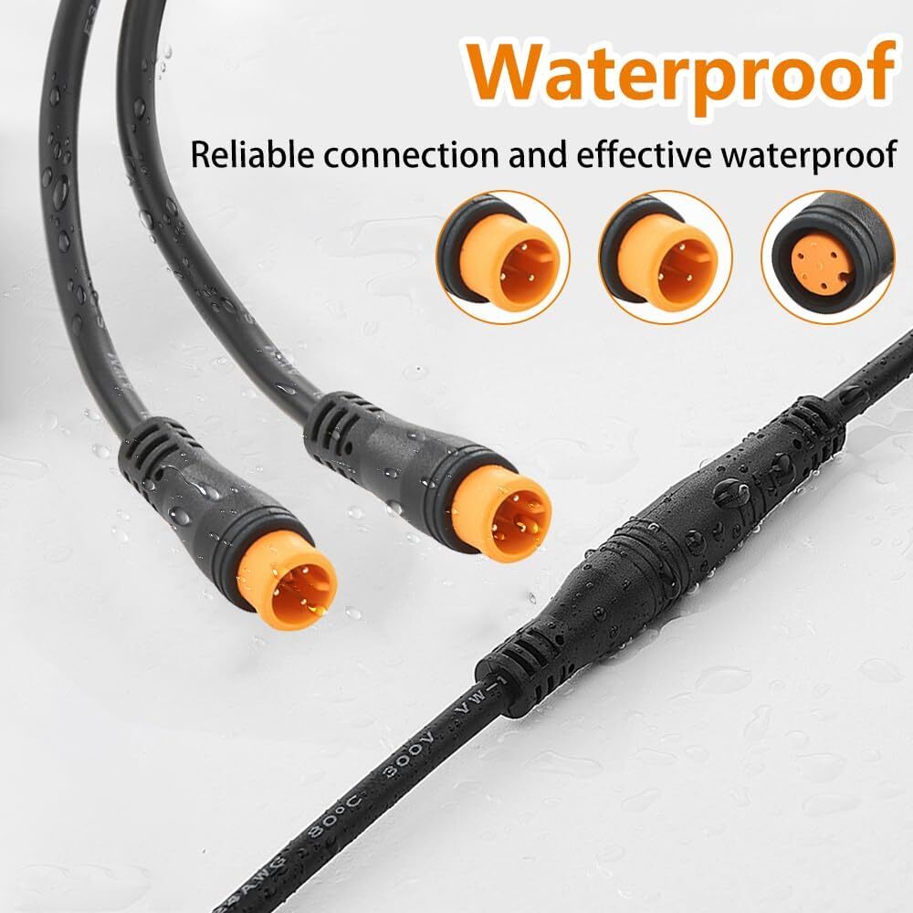 Y-Split Extension Cable 1T2 Extension Wire Waterproof Connector For Ebike Kit