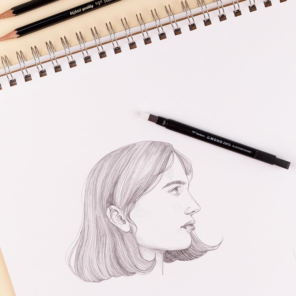 Mono Zero Rectangle Eraser Pack: Precision Tip & 2 Refills for Clean Corrections