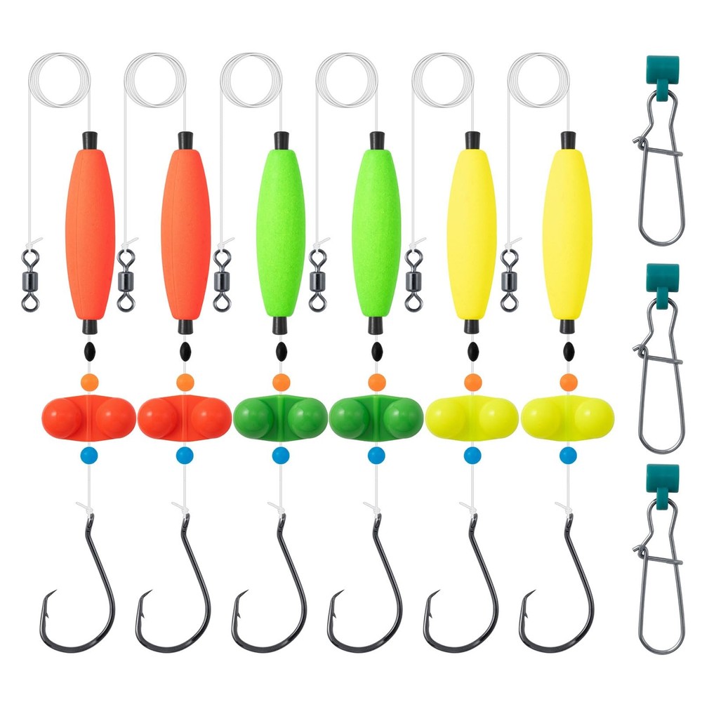 6PCS kaleodam Catfish Rigs Float Large, Multiple colors