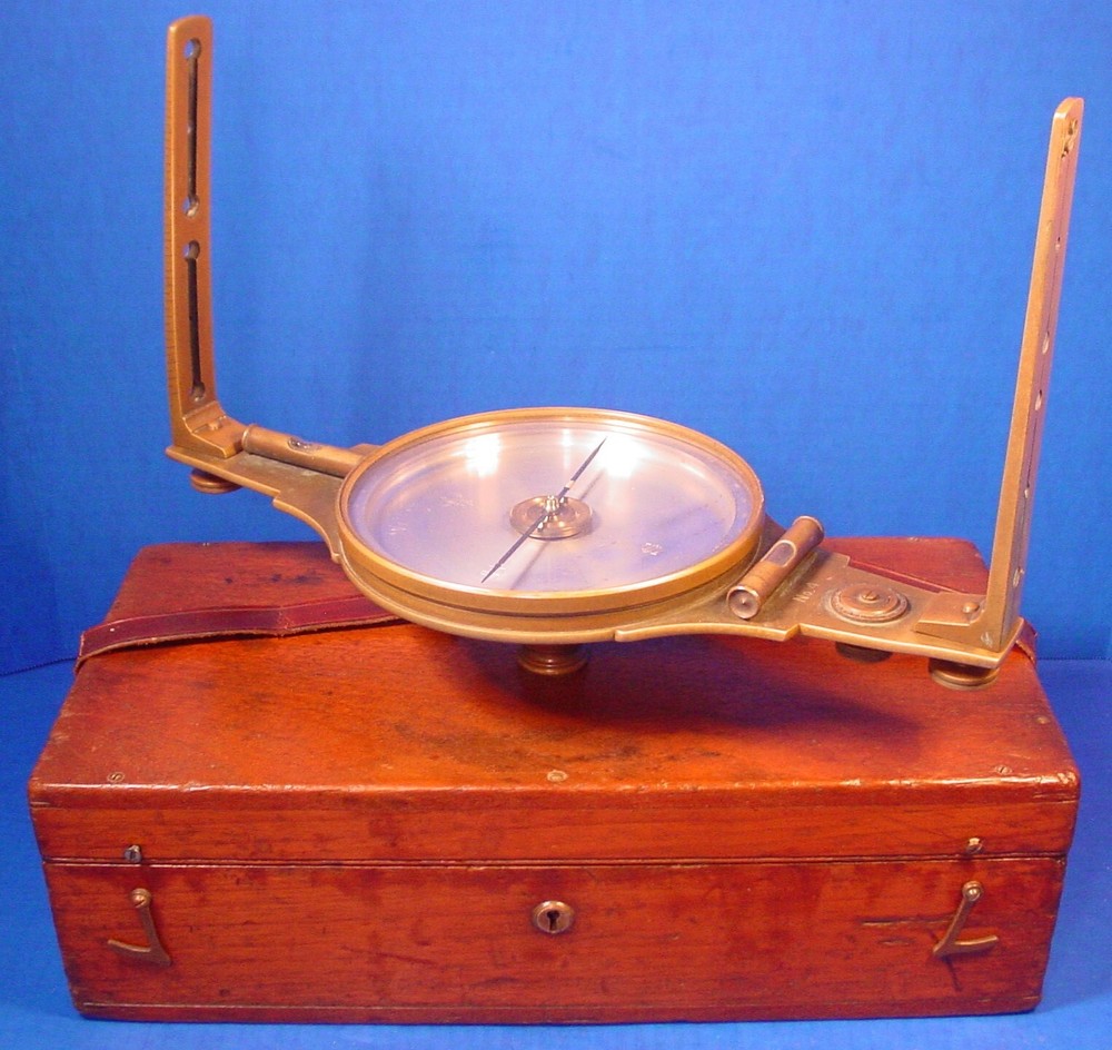 1895 Gurley Plain Compass w/Orig. Box - Large Early Example