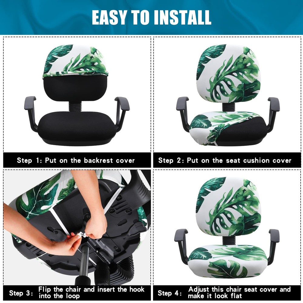 Stretch Printed Office Computer Chair Covers, Universal Washable Removable De...