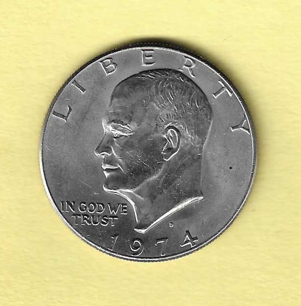 1974 - D Eisenhower Dollar AU-55