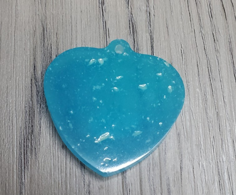 Resin Pet Collar Charm Zipper Pull Blue Heart