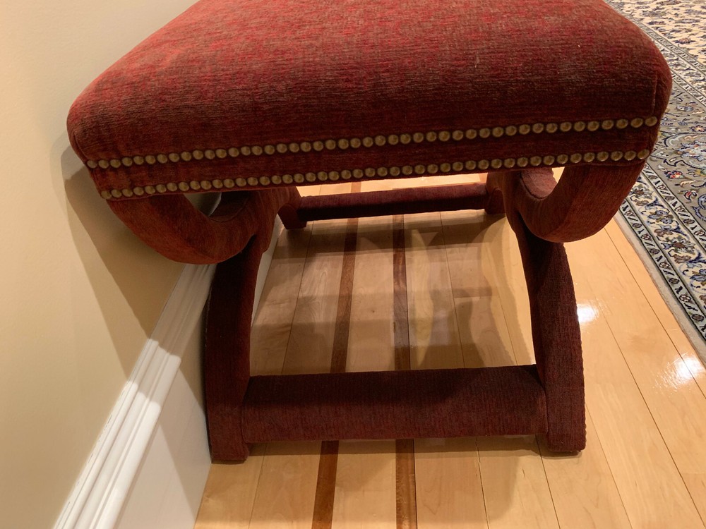 ESTATE, 2 Gorgeous Rectangular Garnet Dante X-Bench Ottoman Set