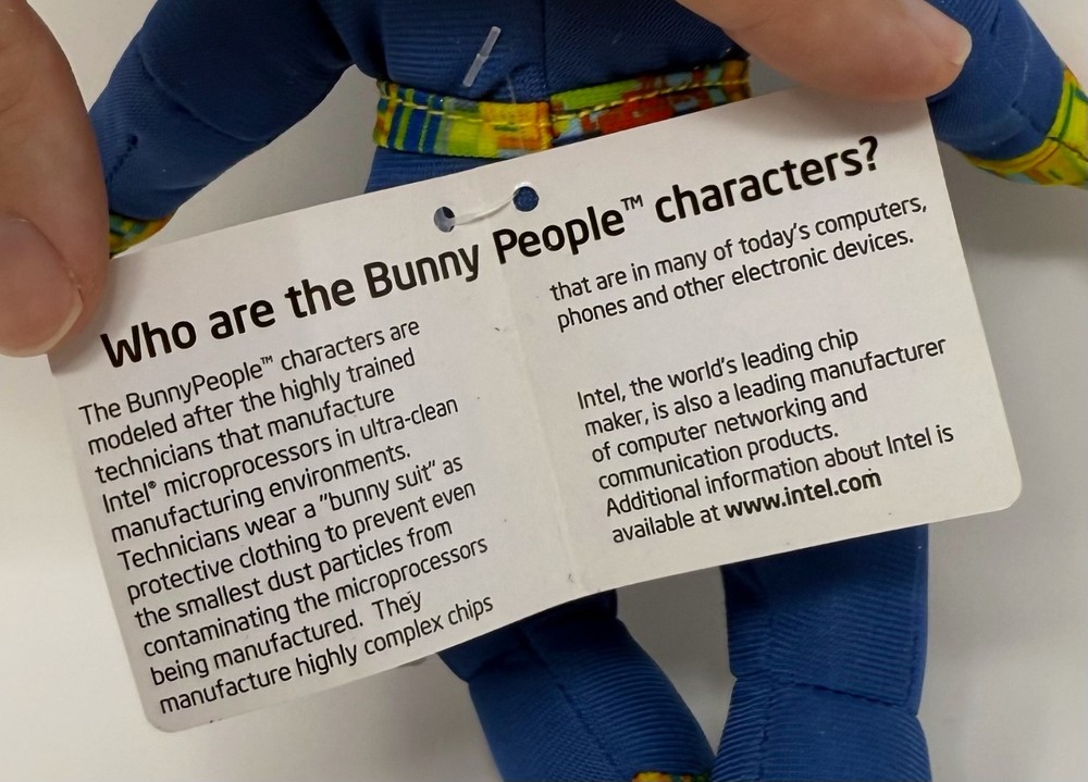 NEW w/ Tags - Intel Blue Spaceman / Bunny People Plush