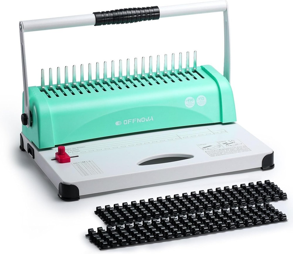 Effortless Paper Binding Machine - 450 Sheet Capacity with 100 Binding Spines