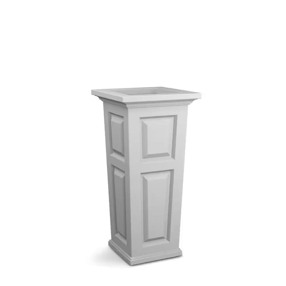 Nantucket 32 In. Tall Self-Watering White Polyethylene Planter