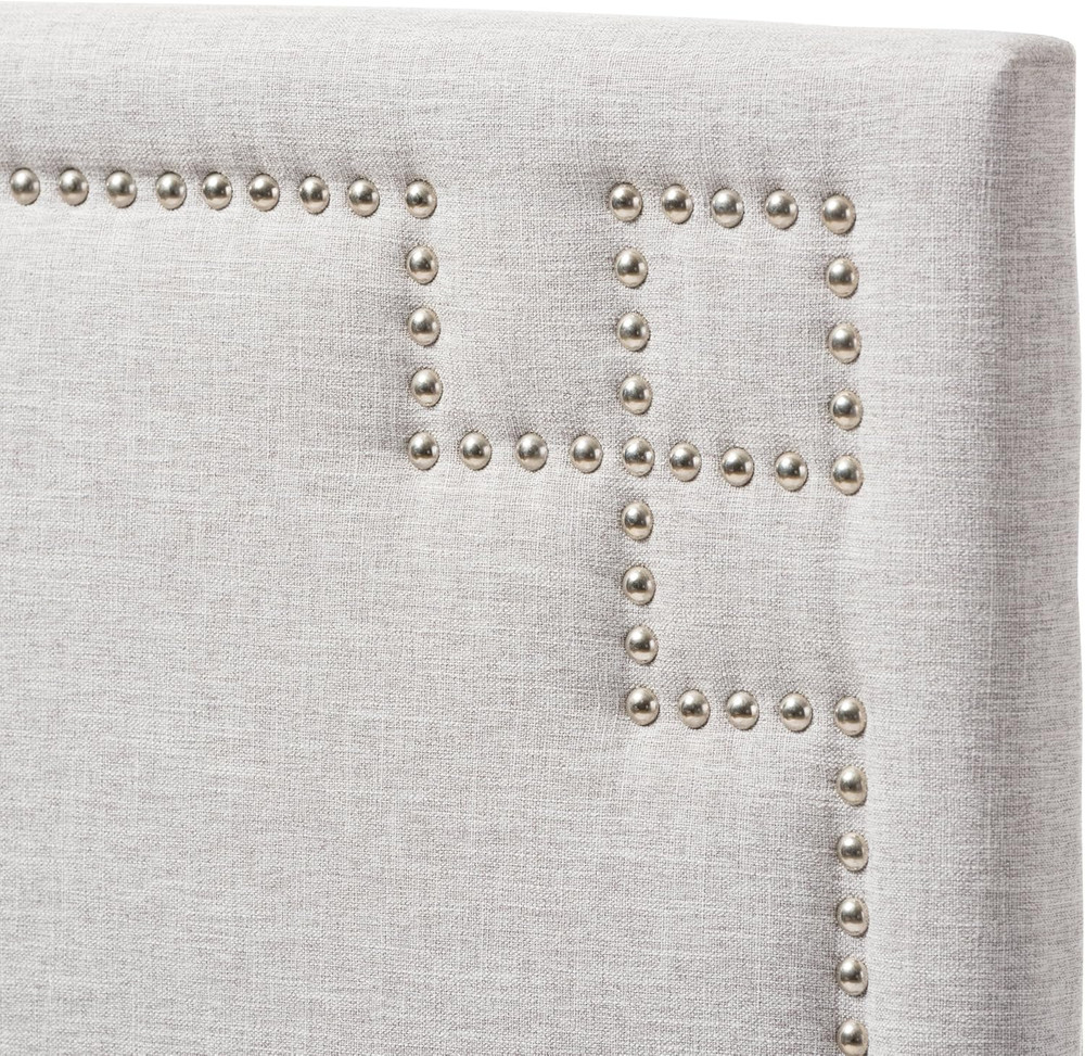 Modern Greyish Beige Twin Size Upholstered Headboard by