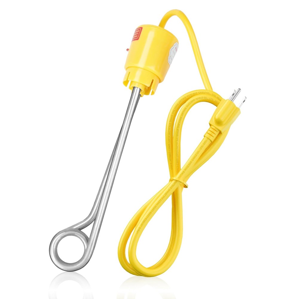 1000W Immersion Water Heater Portable Bucket Heater with 304 Stainless Steel ...