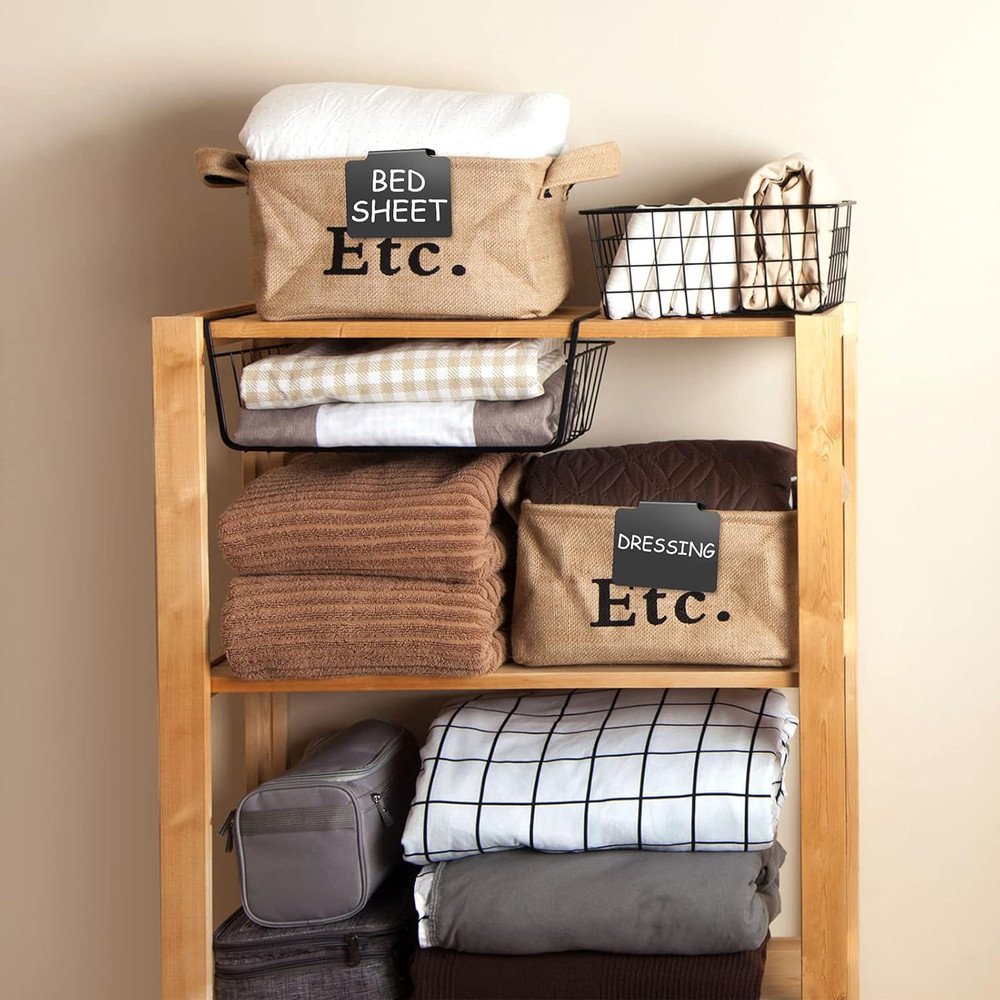 25 Pieces Basket Labels Clips Removable Bin Tags Includes 18 Kitchen Bin Labe...