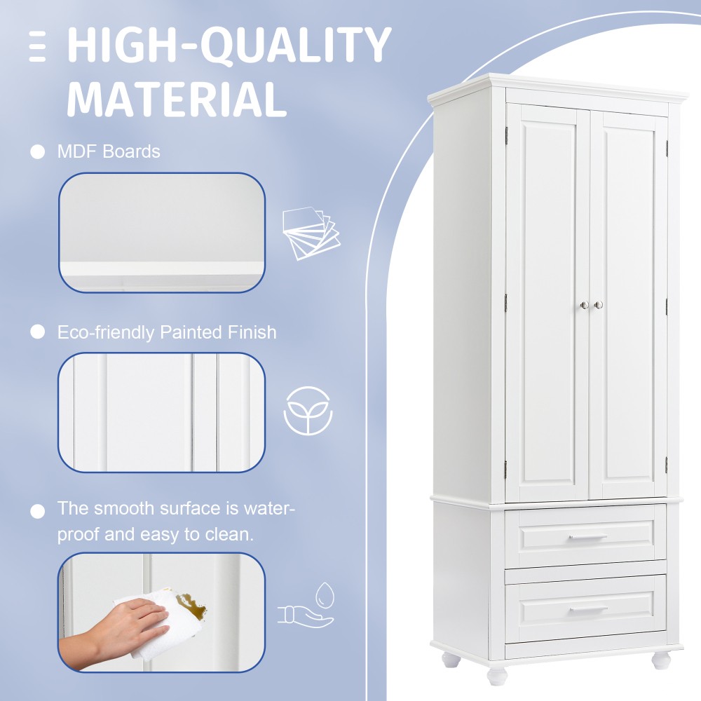 Tall Storage Cabinet W Three Drawers