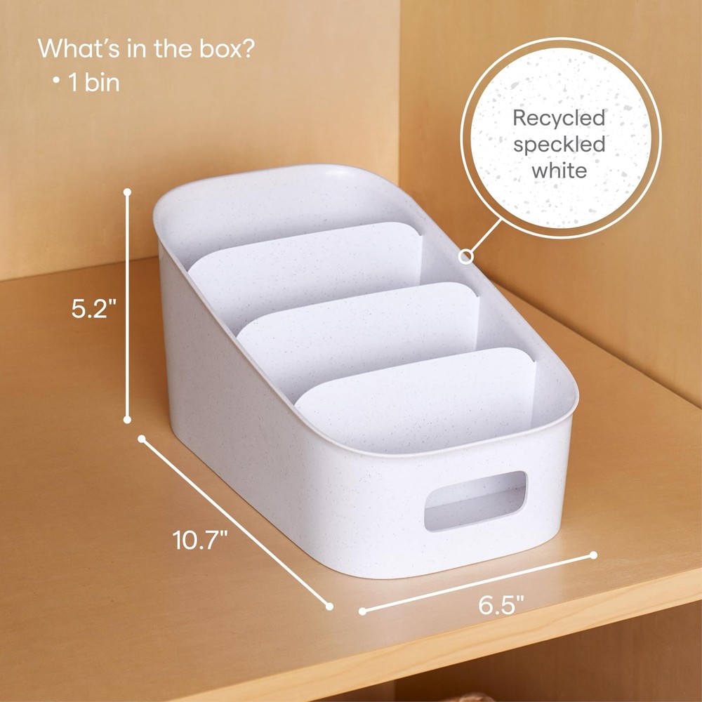 YouCopia ShelfBin Packet Organizer, Tiered Speckled White