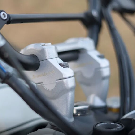 Fit For Triumph Scrambler 400X Offset Handlebar Riser Silver