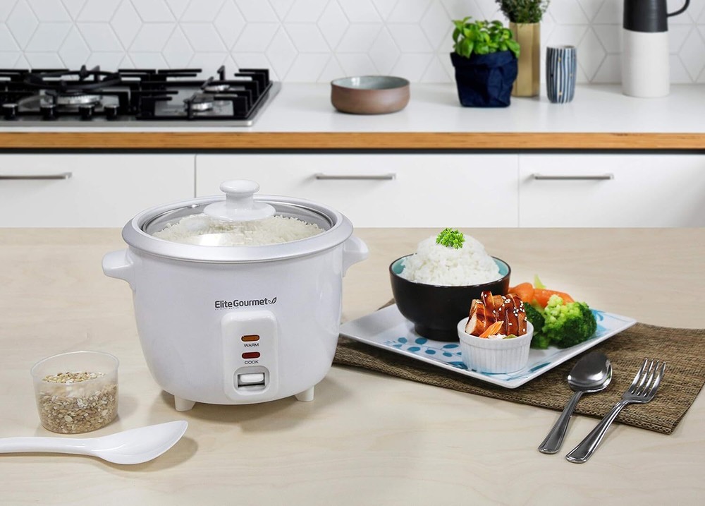 ERC-003 Electric Rice Cooker with Automatic Keep Warm Makes Soups, Stews, Gra...