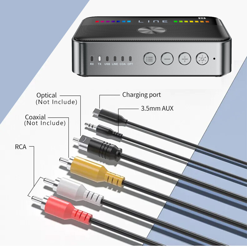 NFC Bluetooth Transmitter Receiver Audio Adapter 3.5mm/AUX/RCA/Optical/USB DAC