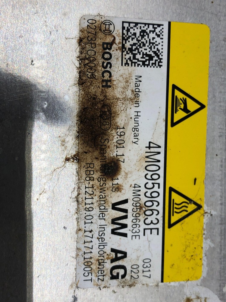 2016-2020 BENTLEY BENTAYGA VOLTAGE TRANSFORMER CONTROL MODULE UNIT 4M0959663E