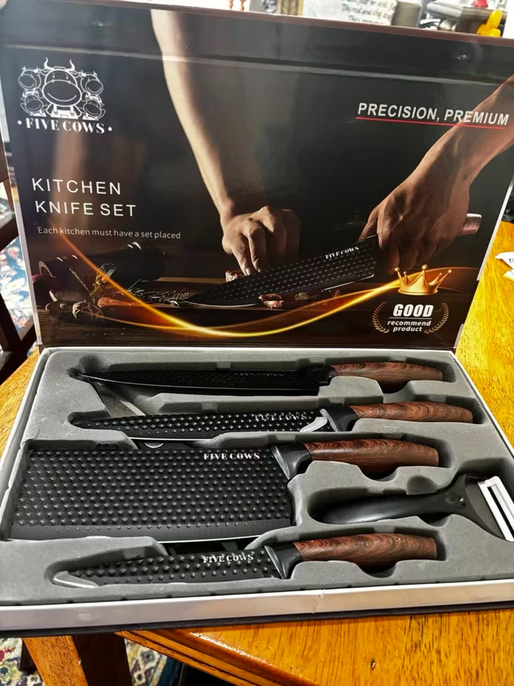 Professional 6 pc Kitchen Knife Set, Chef's Knife, Slicing Knife