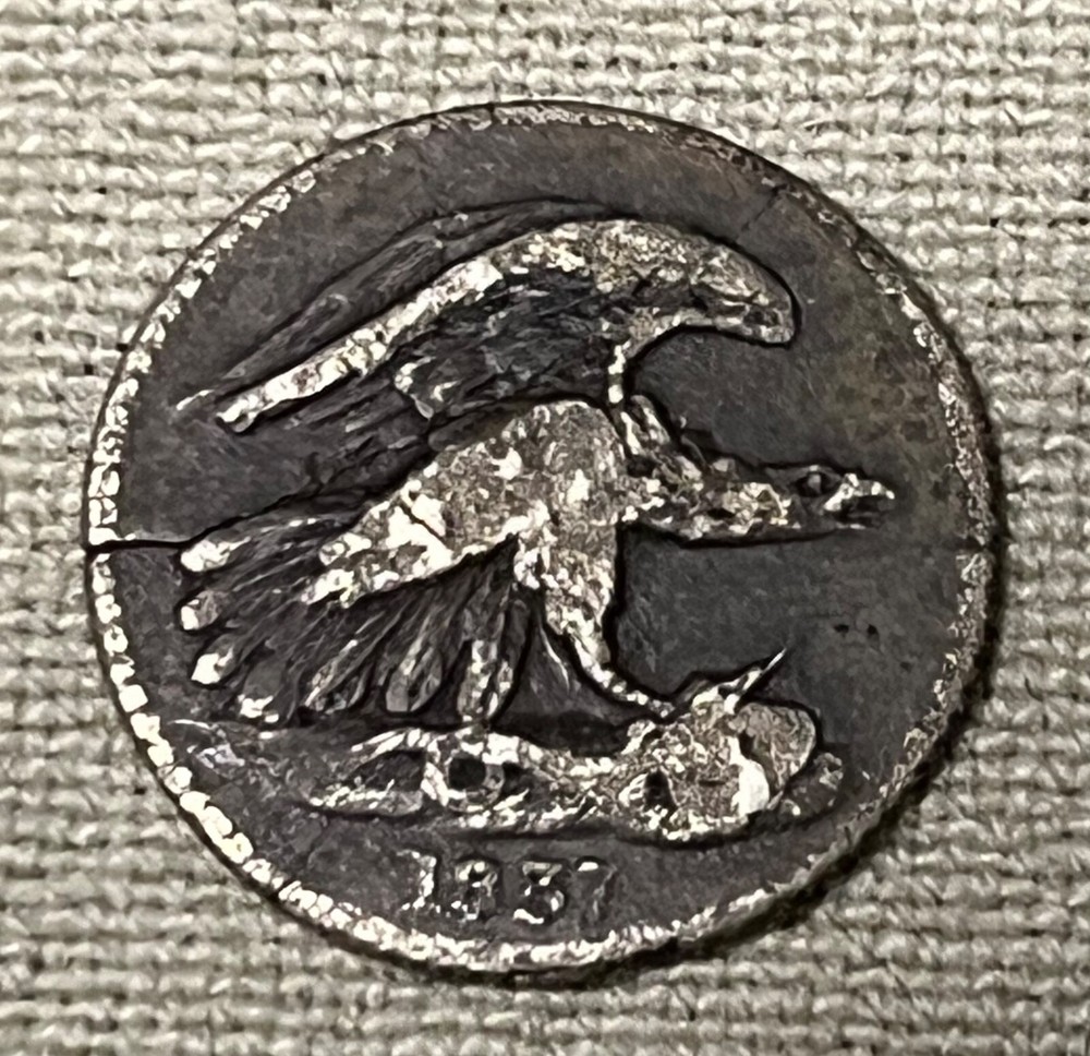 1837 Feuchtwanger cent , VG , Scarce