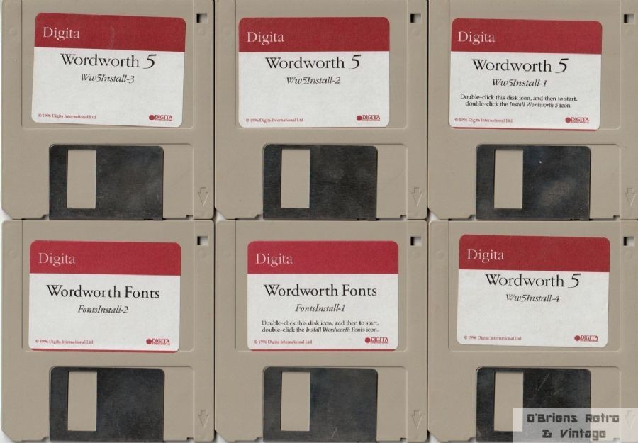 Digita Wordworth 5 – Word Processor for Amiga - 7 Original Disks