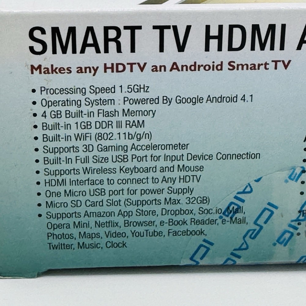 ICraig Smart TV HDMI Adapter Google Android Operating System 4GB Memory Built In