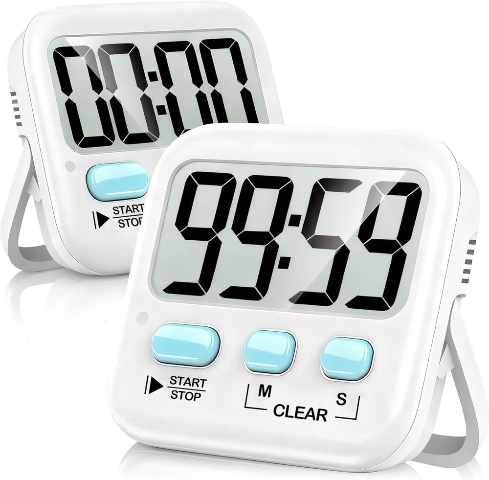 2 Pack Digital Kitchen Timer Magnetic Countdown Cooking Classroom Study, Oven