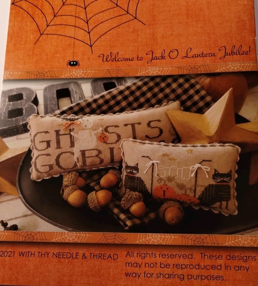 JACK O LANTERN JUBILEE CROSS STITCH BKLT WITH THY NEEDLE & THREAD