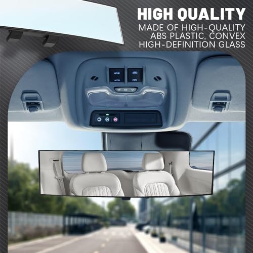 Rear View Mirror, Blind Spot Mirror, Panoramic Convex Rearview Mirror, White