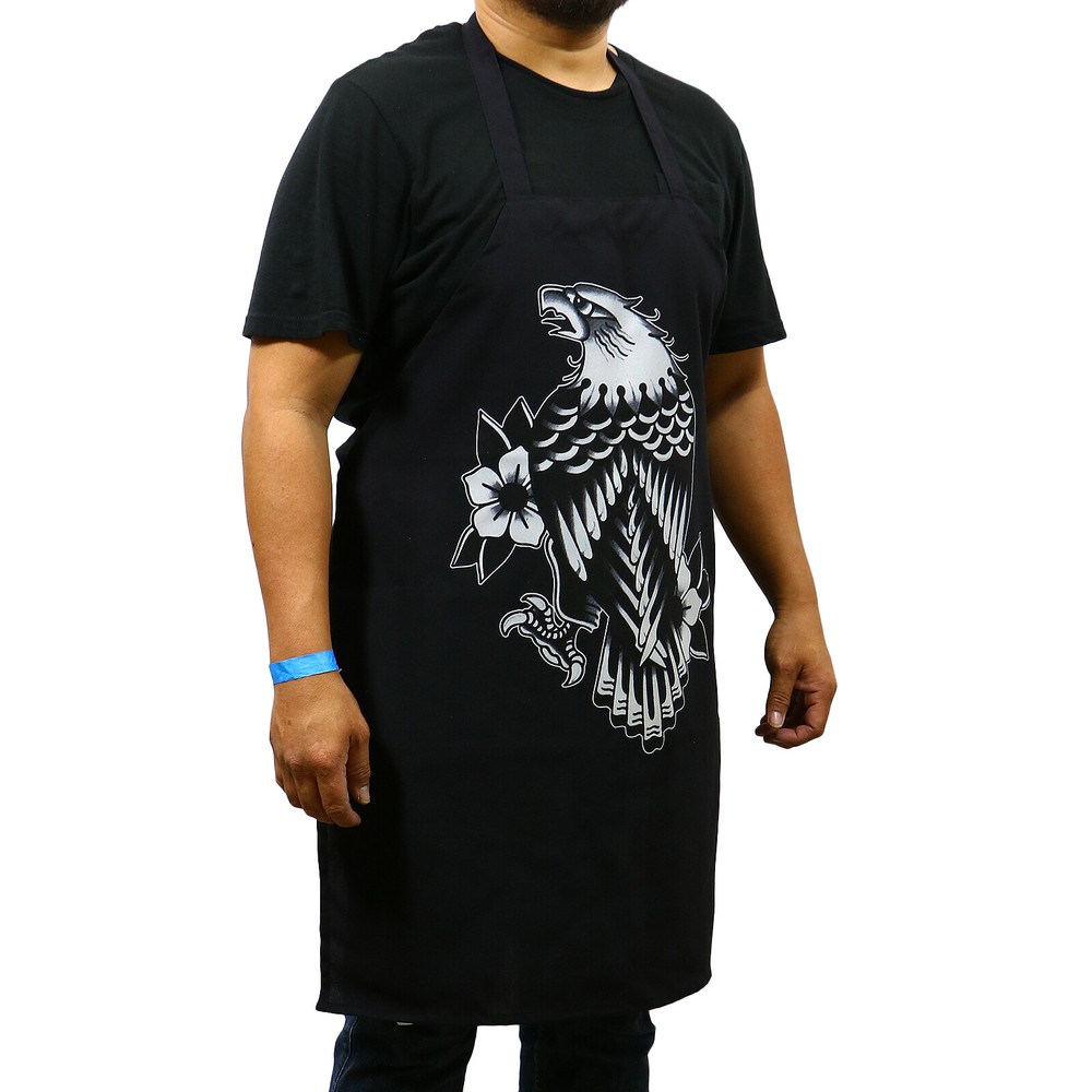 Authentic TIP TOP Barber's Eagle Rain Josh Persons Cutting Apron Black