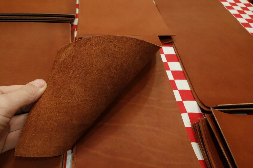 Horween Rust Inferno Leather Piece, Select Your Size Thickness, Natural Markings