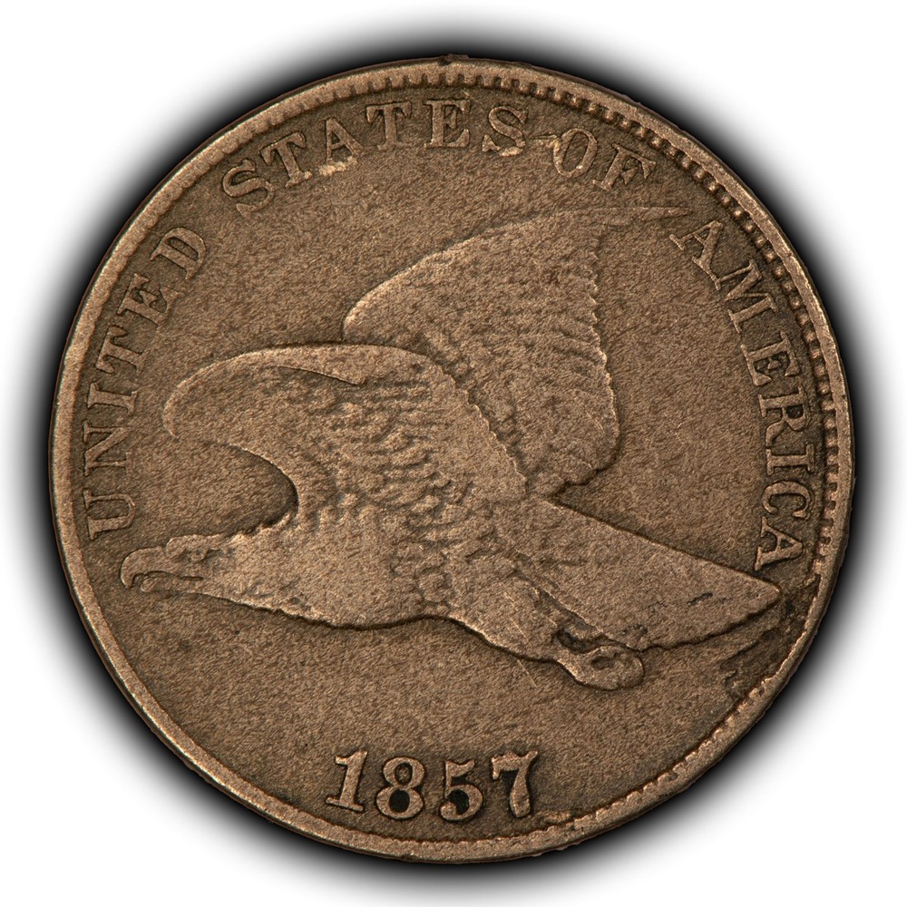 1857 1c Flying Eagle Small Cent - Fine/VF - SKU-Y6257
