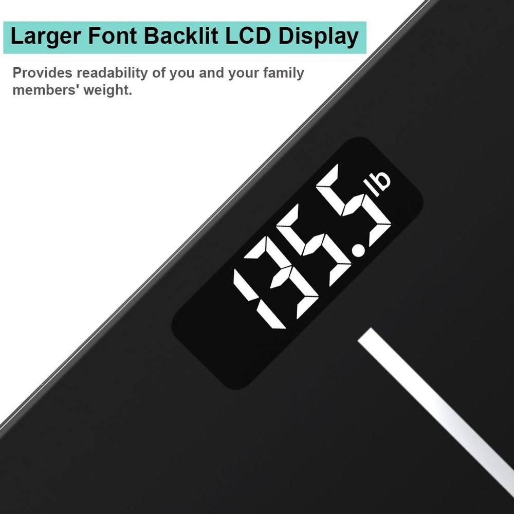 Precision Digital Body Weight Bathroom Scale with Backlit Display, Step-On Te...