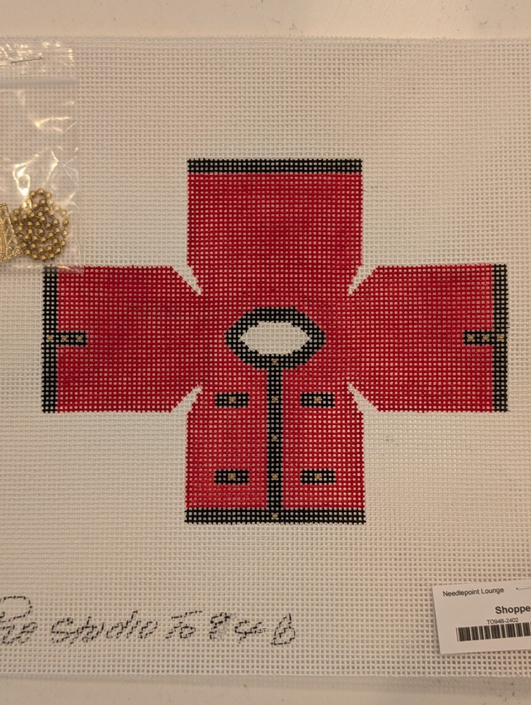 Shopper Topper by the Studio Midwest  Needlepoint canvas with hardware