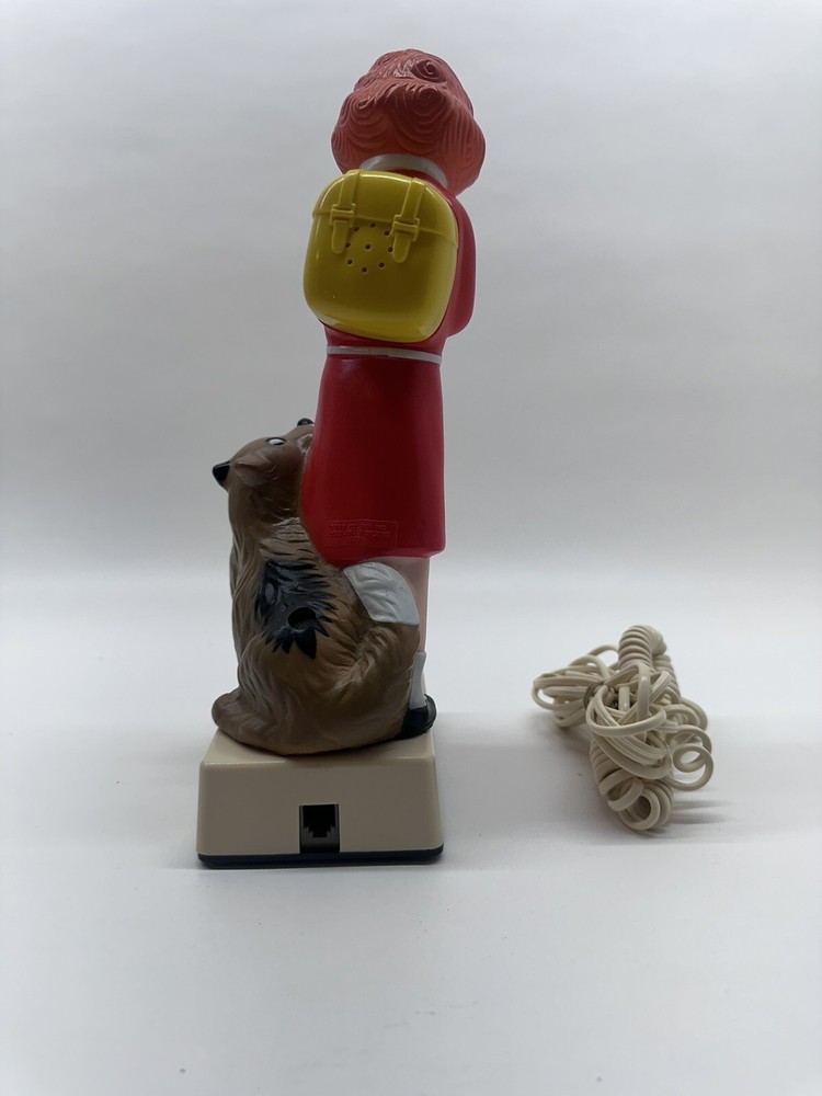1982 Orphan Annie Telephone Sandy Hand Painted Plastic Com Vu W/ Box UNTESTED
