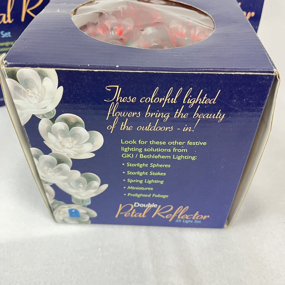 3 Bethlehem Lighting Double Petal Reflector 35 String Light Sets Red Floral