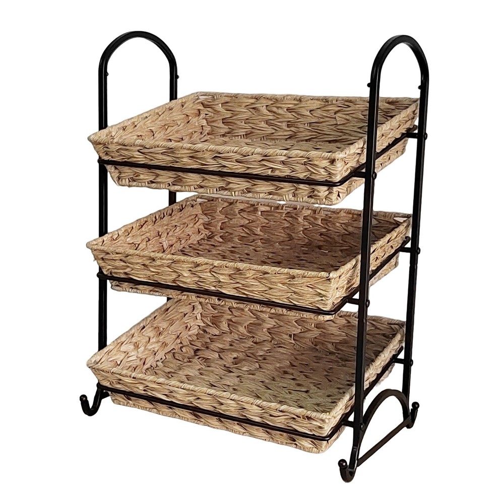 Stackable Candy Display Rack with Rattan |Stackable Candy Organizer|Multi-Fun...