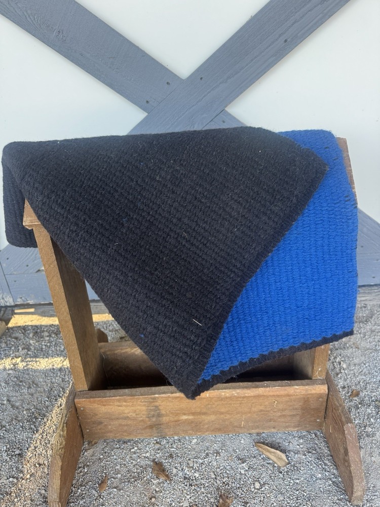 Reversible Black And Blue Western Saddle Blanket