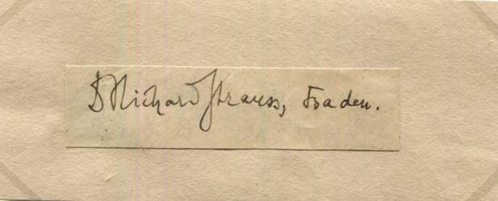 Richard Strauss COMPOSER autograph, signed clipping & mounted